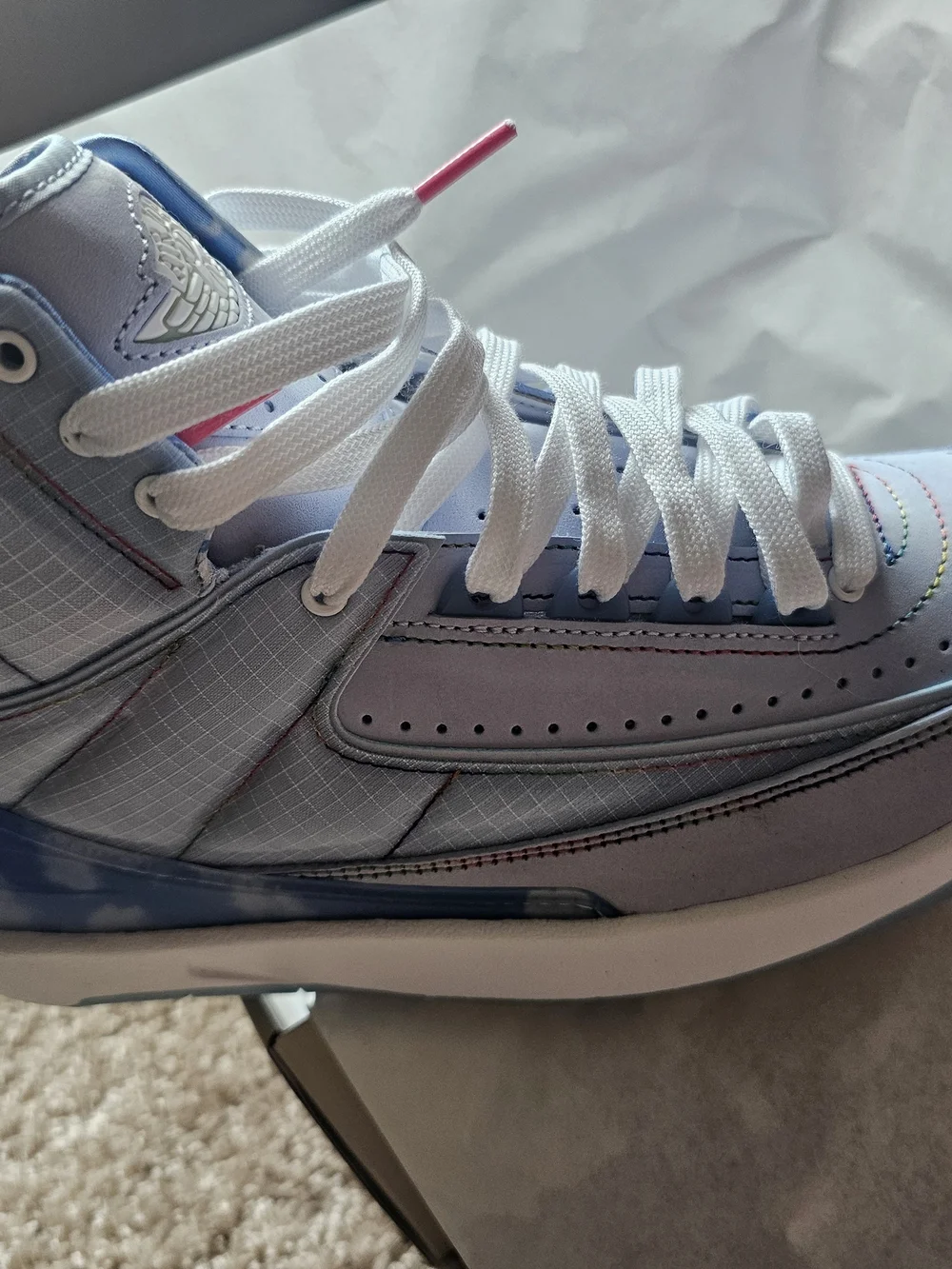 Jordan Kids High-Top Sneakers in Sky Blue and White